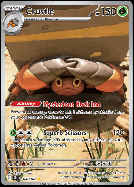 Crustle (186/182) Scarlet and Violet Destined Rivals Illustration Rare Pokemon Card TCG