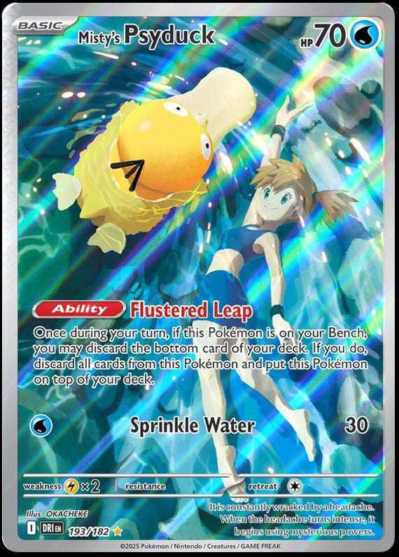 Mistys Psyduck (193/182) Scarlet and Violet Destined Rivals Illustration Rare Pokemon Card TCG