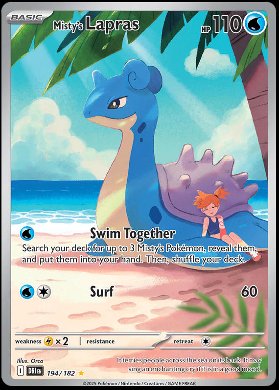 Mistys Lapras (194/182) Scarlet and Violet Destined Rivals Illustration Rare Pokemon Card TCG