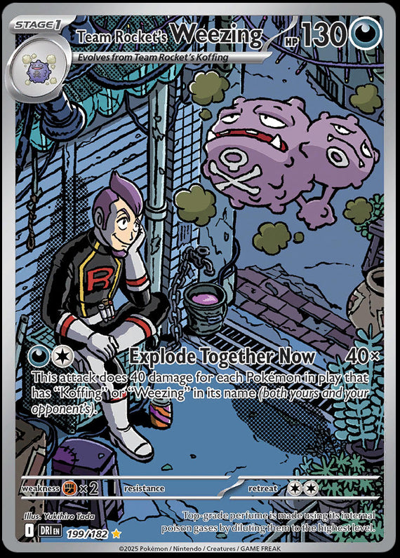 Team Rockets Weezing (199/182) Scarlet and Violet Destined Rivals Illustration Rare Pokemon Card TCG