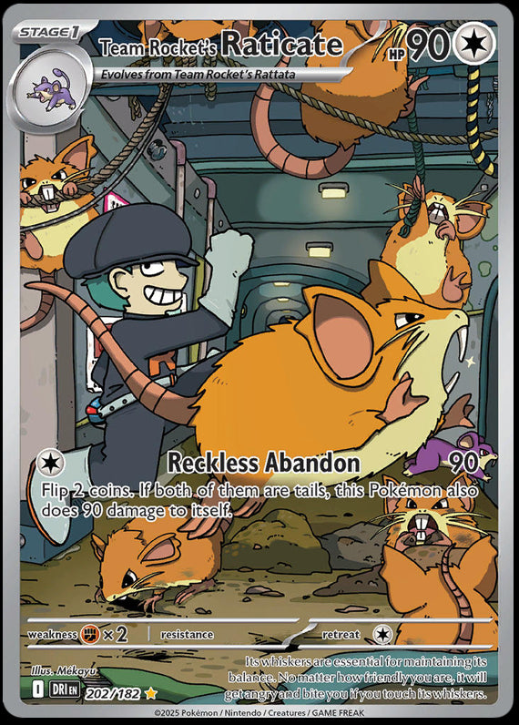 Team Rockets Raticate (202/182) Scarlet and Violet Destined Rivals Illustration Rare Pokemon Card TCG