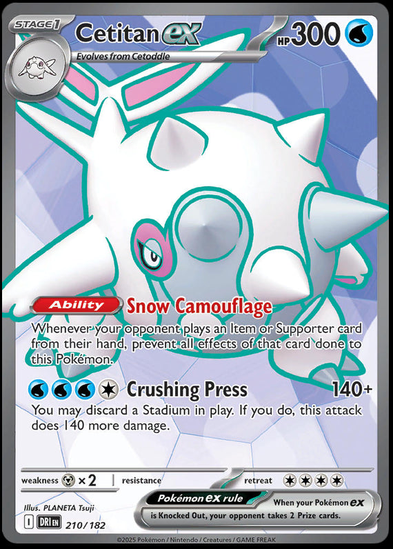 Cetitan ex (210/182) Scarlet and Violet Destined Rivals Ultra Rare Pokemon Card TCG