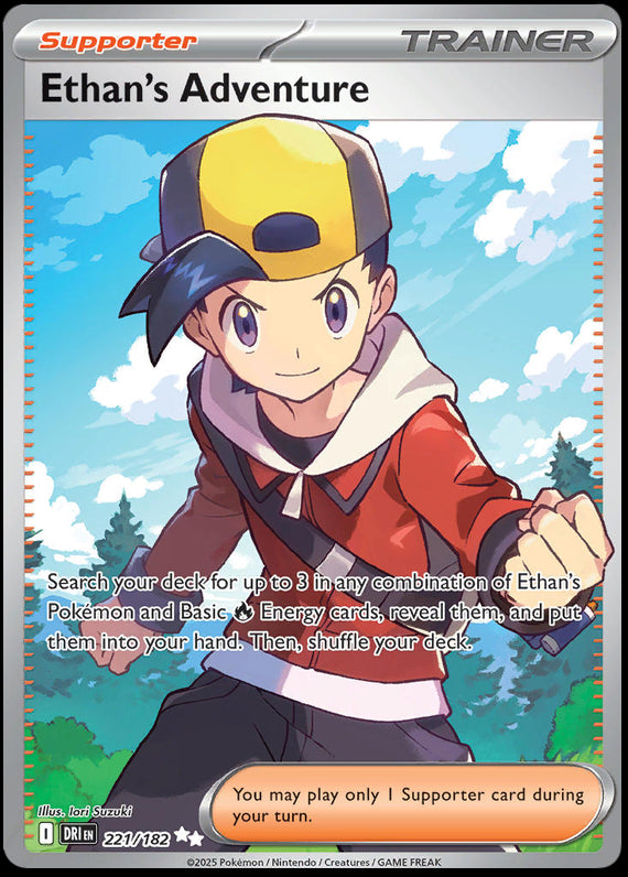 Ethans Adventure (221/182) Scarlet and Violet Destined Rivals Ultra Rare Pokemon Card TCG