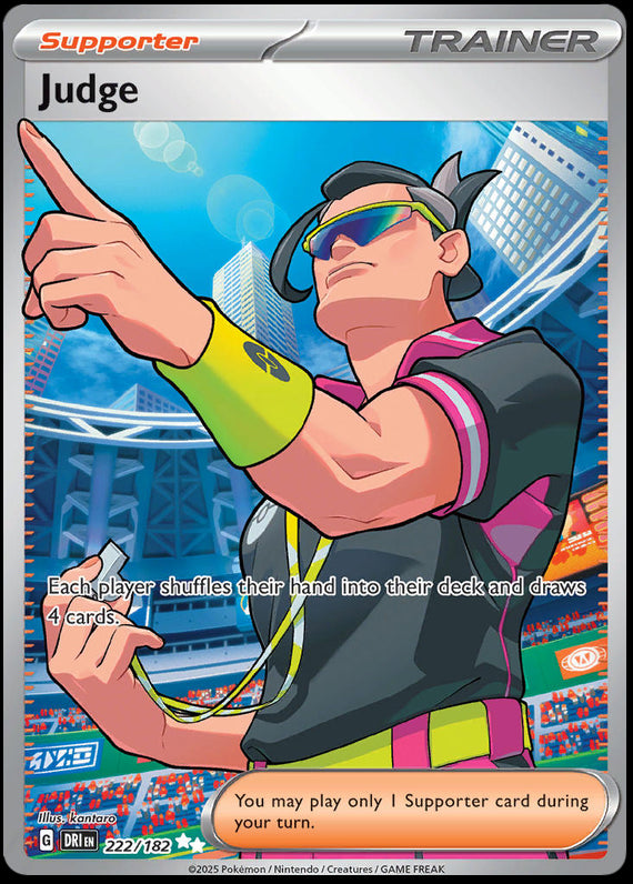Judge (222/182) Scarlet and Violet Destined Rivals Ultra Rare Pokemon Card TCG