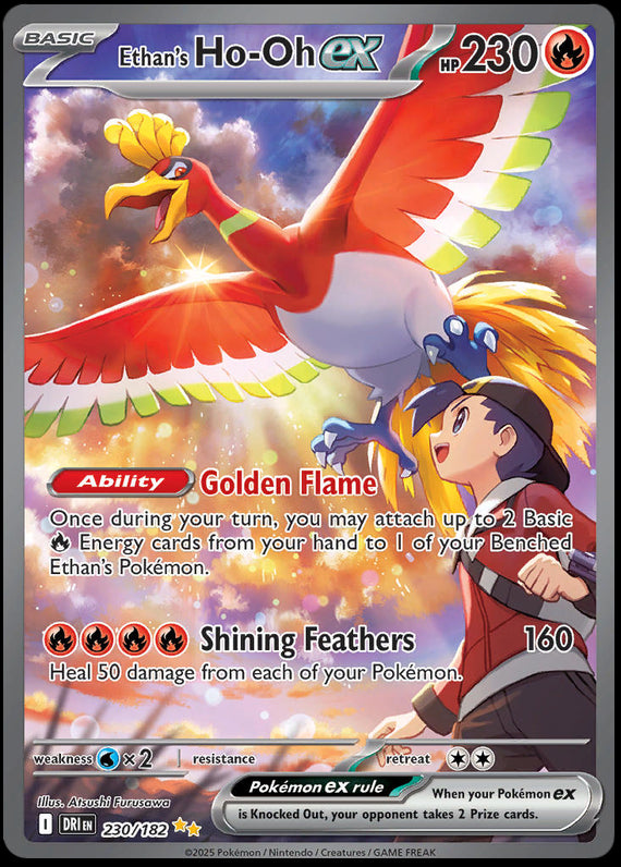 Ethans Ho-Oh ex (230/182) Scarlet and Violet Destined Rivals Special Illustration Rare Pokemon Card TCG
