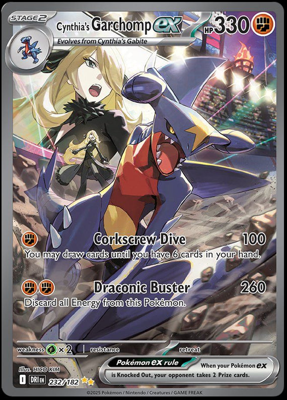 Cynthias Garchomp ex (232/182) Scarlet and Violet Destined Rivals Special Illustration Rare Pokemon Card TCG