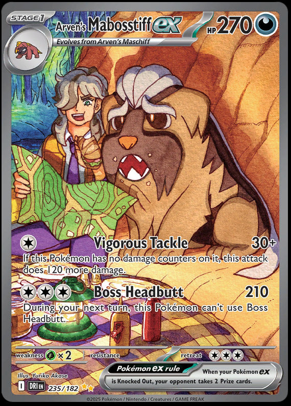 Arvens Mabosstiff ex (235/182) Scarlet and Violet Destined Rivals Special Illustration Rare Pokemon Card TCG