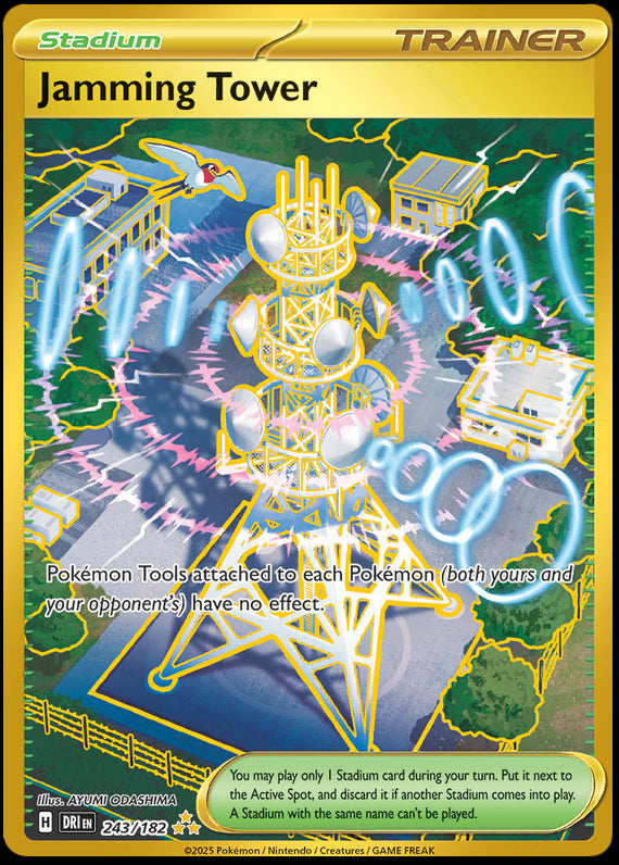 Jamming Tower (243/182) Scarlet and Violet Destined Rivals Hyper Rare Pokemon Card TCG