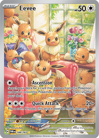 Eevee 188/167 SV Twilight Masquerade Full Art Illustration Rare Pokemon Card TCG Near Mint