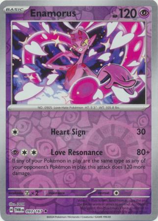 Enamorus 093/167 SV Twilight Masquerade Reverse Holo Rare Pokemon Card TCG Near Mint
