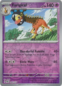 Farigiraf 084/167 SV Twilight Masquerade Reverse Holo Uncommon Pokemon Card TCG Near Mint