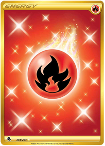 Fire Energy 284/264 SWSH Fusion Strike Secret Rare Full Art Pokemon Card TCG