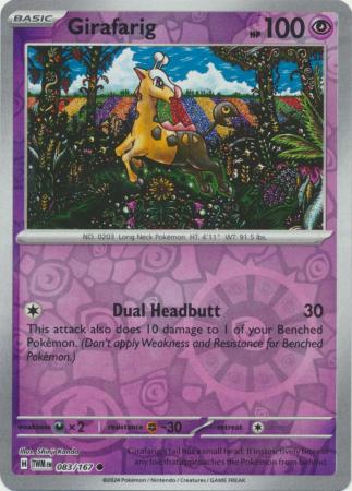 Girafarig 083/167 SV Twilight Masquerade Reverse Holo Common Pokemon Card TCG Near Mint