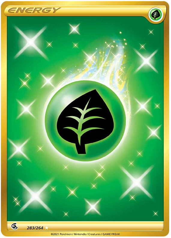 Grass Energy 283/264 SWSH Fusion Strike Secret Rare Full Art Pokemon Card TCG