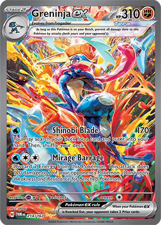 Greninja ex 214/167 SV Twilight Masquerade Special Illustration Rare Pokemon Card TCG Near Mint