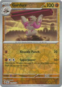 Gurdurr 104/167 SV Twilight Masquerade Reverse Holo Common Pokemon Card TCG Near Mint