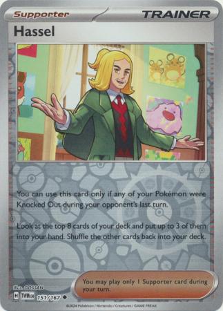Hassel 151/167 SV Twilight Masquerade Reverse Holo Uncommon Trainer Pokemon Card TCG Near Mint 