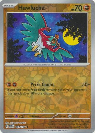 Hawlucha 107/167 SV Twilight Masquerade Reverse Holo Common Pokemon Card TCG Near Mint