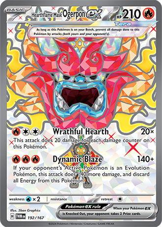 Hearthflame Mask Ogerpon ex 192/167 SV Twilight Masquerade Full Art Ultra Rare Pokemon Card TCG Near Mint