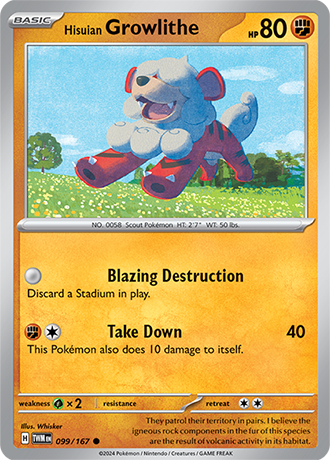 Hisuian Growlithe 099/167 SV Twilight Masquerade Common Pokemon Card TCG Near Mint