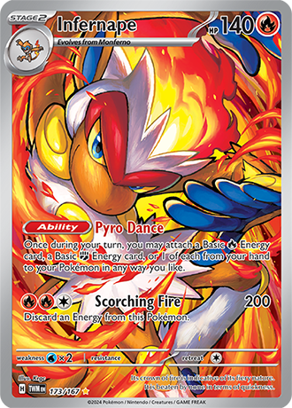 Infernape 173/167 SV Twilight Masquerade Full Art Illustration Rare Pokemon Card TCG Near Mint