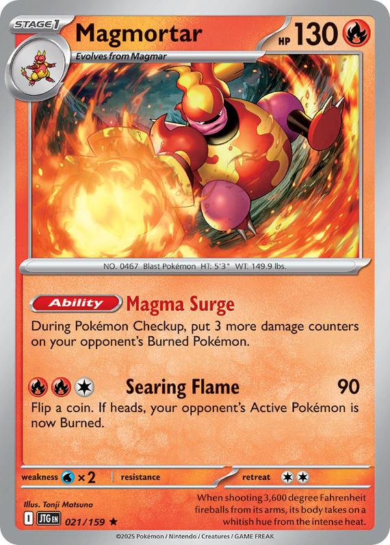 Magmortar (21/180) Scarlet and Violet Journey Together Reverse Holo Rare Pokemon Card TCG Near Mint