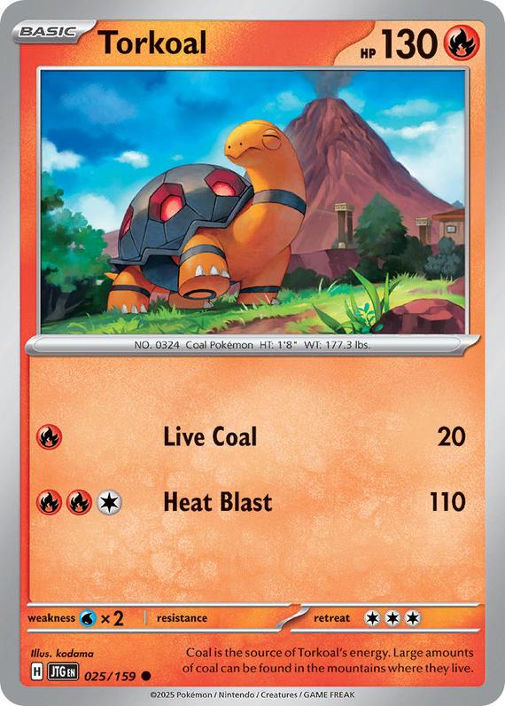 Torkoal (25/180) Scarlet and Violet Journey Together Common Pokemon Card TCG Near Mint