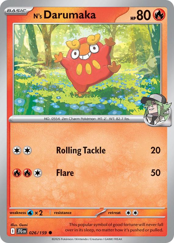 Ns Darumaka (26/180) Scarlet and Violet Journey Together Common Pokemon Card TCG Near Mint
