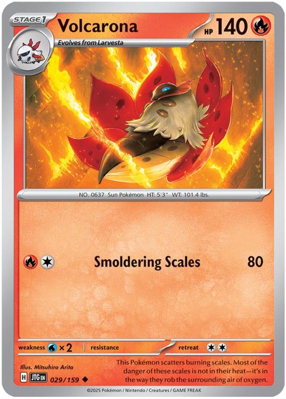 Volcarona (29/180) Scarlet and Violet Journey Together Reverse Holo Uncommon Pokemon Card TCG Near Mint