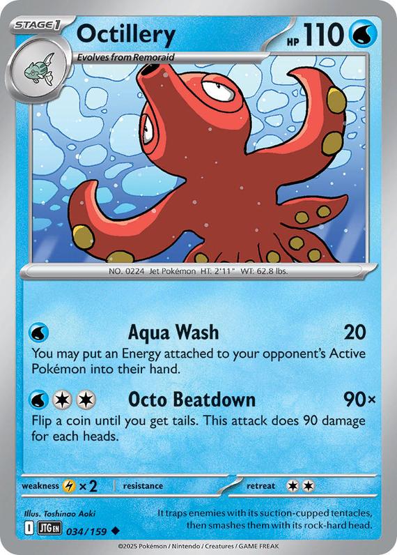 Octillery (34/180) Scarlet and Violet Journey Together Reverse Holo Uncommon Pokemon Card TCG Near Mint