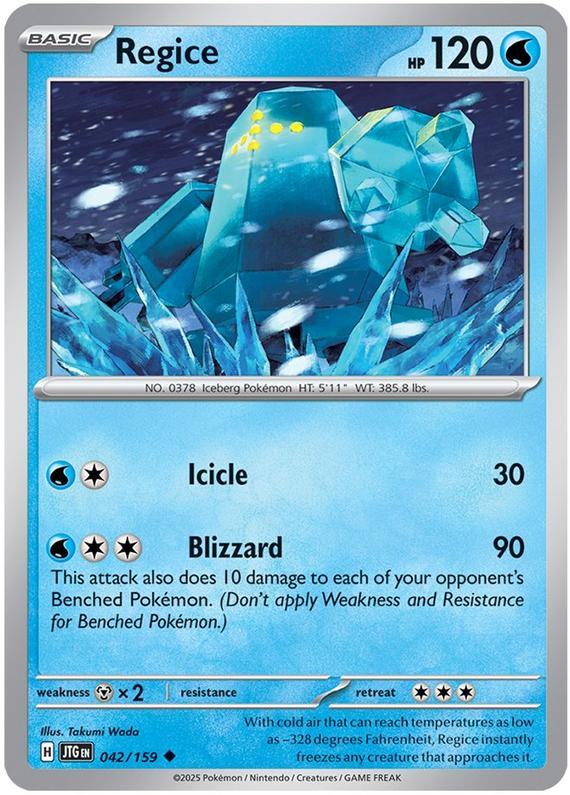 Regice (42/180) Scarlet and Violet Journey Together Reverse Holo Uncommon Pokemon Card TCG Near Mint