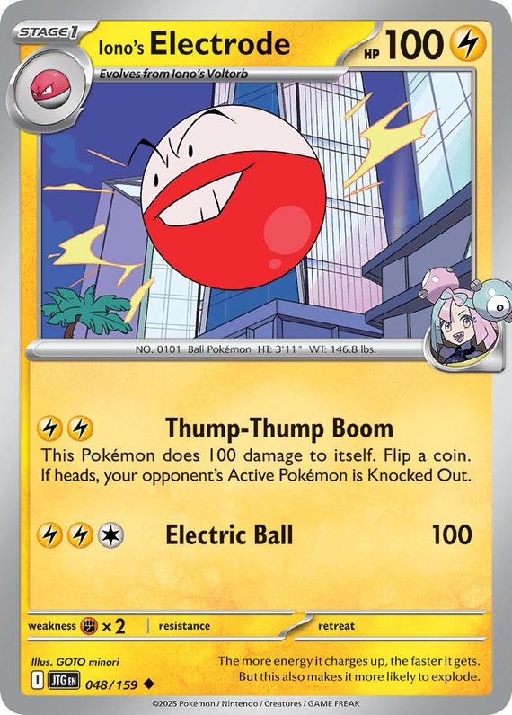 Ionos Electrode (48/180) Scarlet and Violet Journey Together Reverse Holo Uncommon Pokemon Card TCG Near Mint