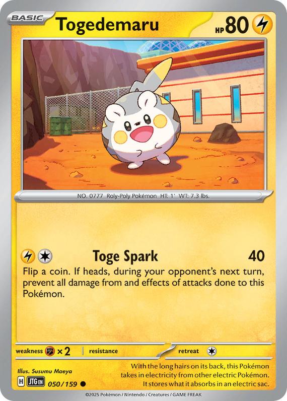 Togedemaru (50/180) Scarlet and Violet Journey Together Common Pokemon Card TCG Near Mint