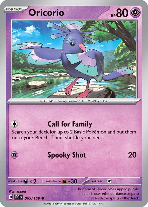 Oricorio (65/180) Scarlet and Violet Journey Together Reverse Holo Common Pokemon Card TCG Near Mint
