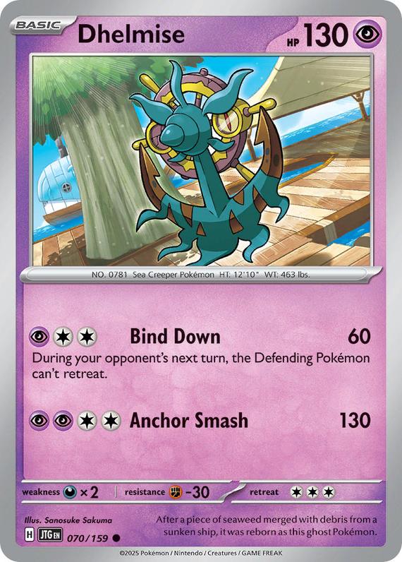 Dhelmise (70/180) Scarlet and Violet Journey Together Common Pokemon Card TCG Near Mint