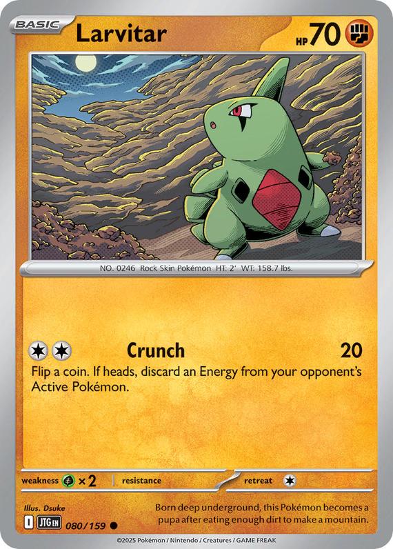 Larvitar (80/180) Scarlet and Violet Journey Together Reverse Holo Common Pokemon Card TCG Near Mint