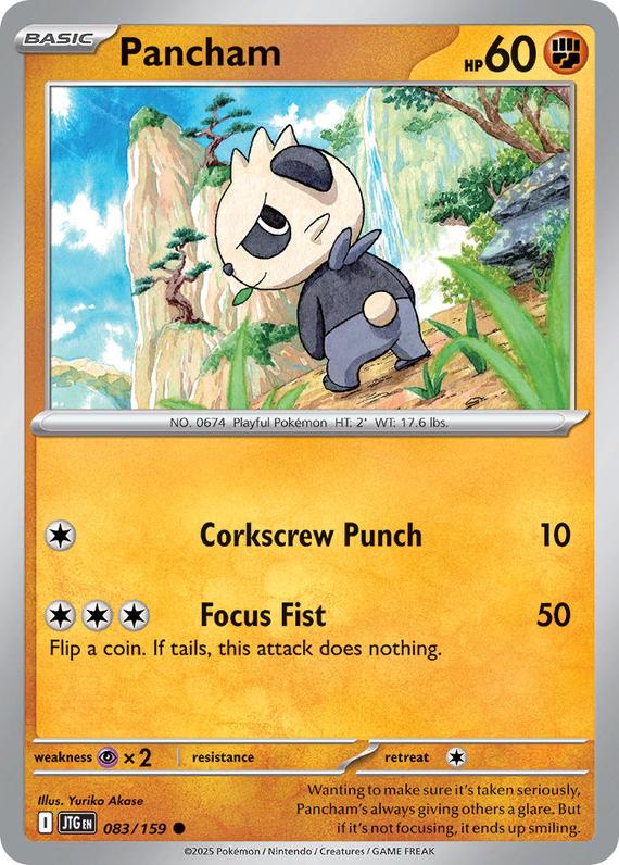 Pancham (83/180) Scarlet and Violet Journey Together Reverse Holo Common Pokemon Card TCG Near Mint