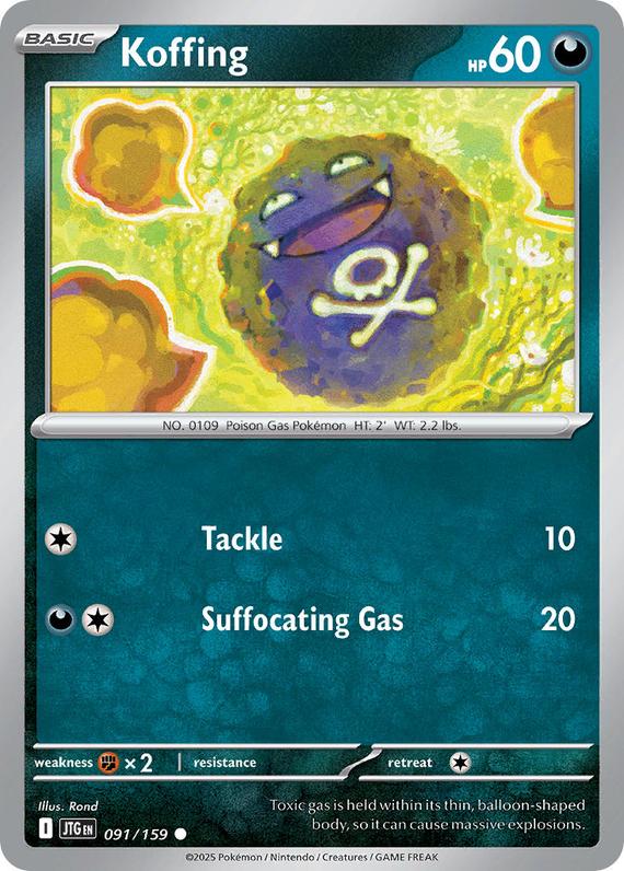 Koffing (91/180) Scarlet and Violet Journey Together Reverse Holo Common Pokemon Card TCG Near Mint