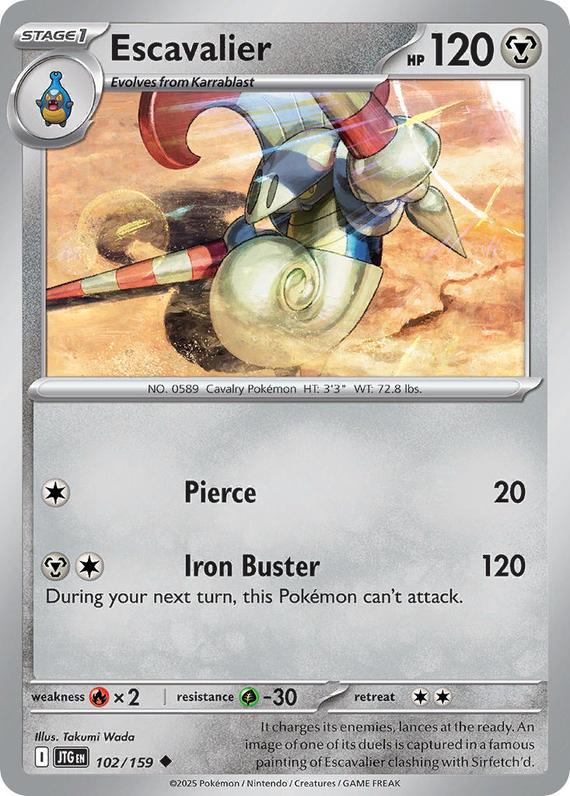 Escavalier (102/180) Scarlet and Violet Journey Together Uncommon Pokemon Card TCG Near Mint