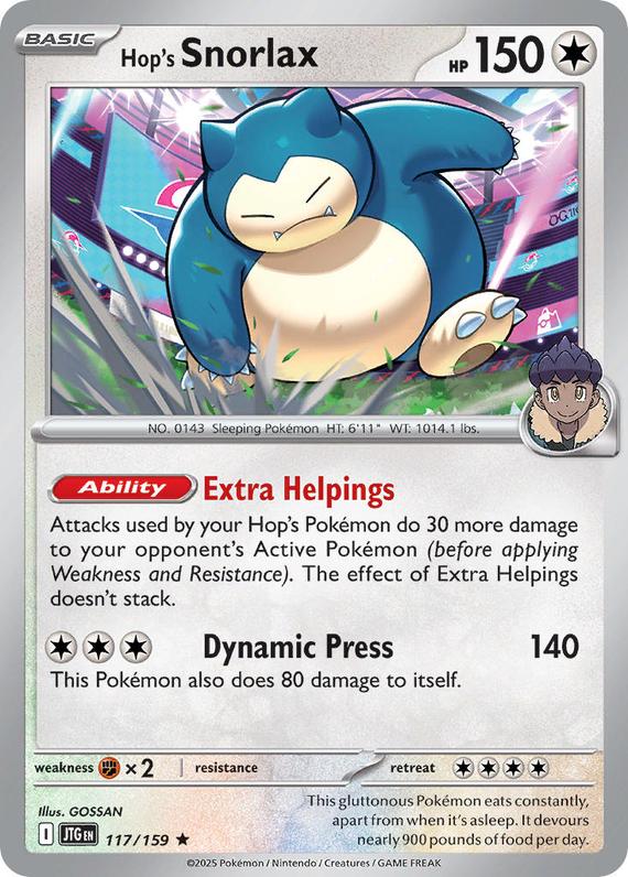 Hops Snorlax (117/180) Scarlet and Violet Journey Together Holo Rare Pokemon Card TCG Near Mint