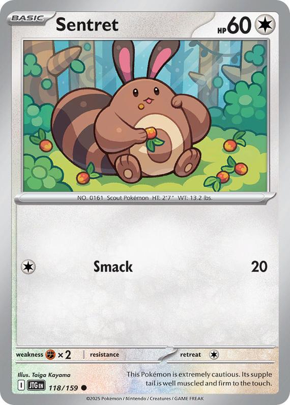 Sentret (118/180) Scarlet and Violet Journey Together Reverse Holo Common Pokemon Card TCG Near Mint