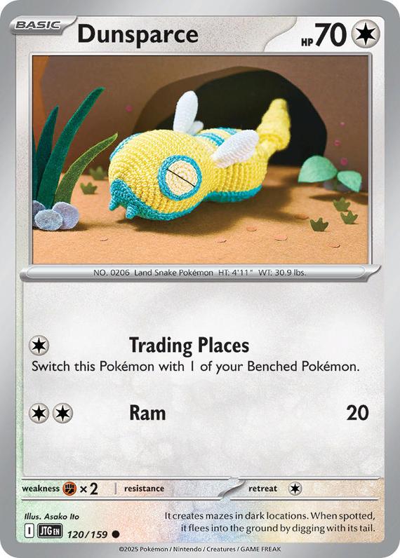 Dunsparce (120/180) Scarlet and Violet Journey Together Reverse Holo Common Pokemon Card TCG Near Mint