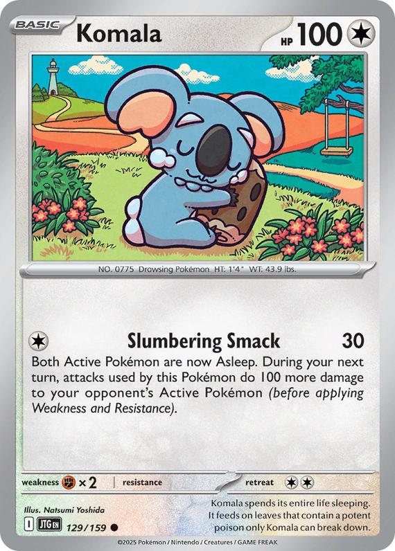 Komala (129/180) Scarlet and Violet Journey Together Reverse Holo Common Pokemon Card TCG Near Mint
