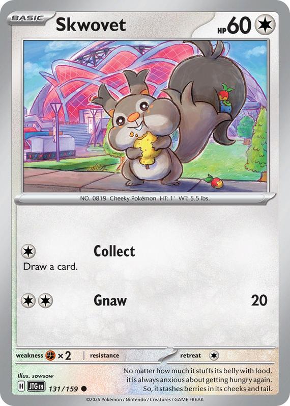 Skwovet (131/180) Scarlet and Violet Journey Together Reverse Holo Common Pokemon Card TCG Near Mint