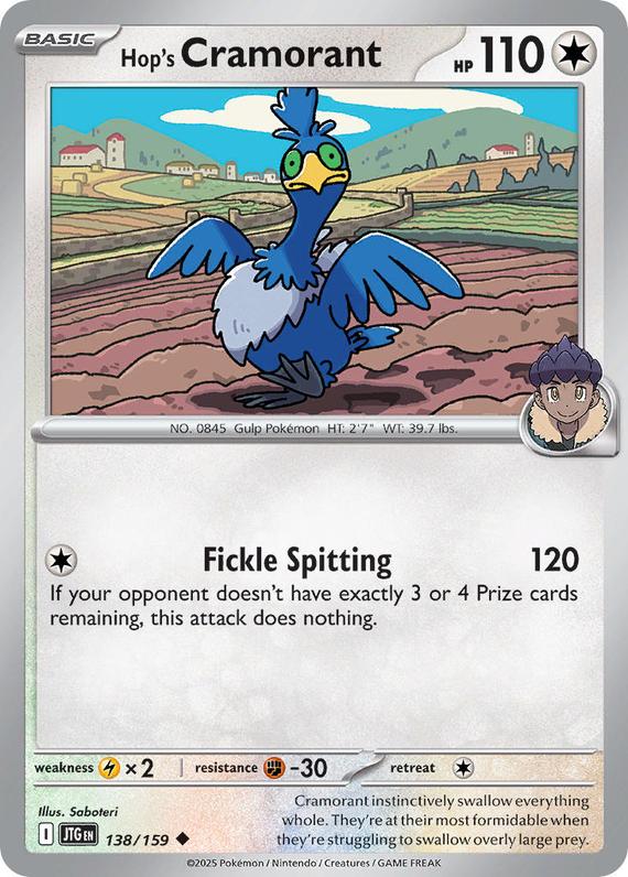 Hops Cramorant (138/180) Scarlet and Violet Journey Together Reverse Holo Uncommon Pokemon Card TCG Near Mint