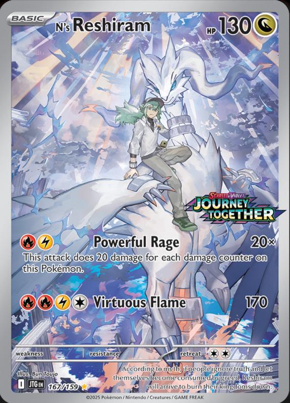 Ns Reshiram (167/180) Scarlet and Violet Journey Together Illustration Rare Pokemon Card TCG Near Mint