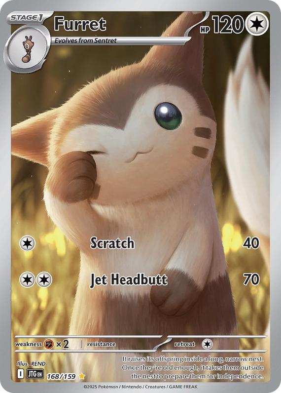 Furret (168/180) Scarlet and Violet Journey Together Illustration Rare Pokemon Card TCG Near Mint