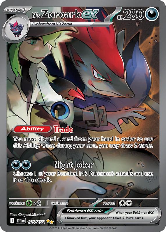 Ns Zoroark ex (185/180) Scarlet and Violet Journey Together Special Illustration Rare Pokemon Card TCG Near Mint