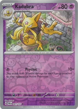 Kadabra 081/167  SV Twilight Masquerade Reverse Holo Common Pokemon Card TCG Near Mint