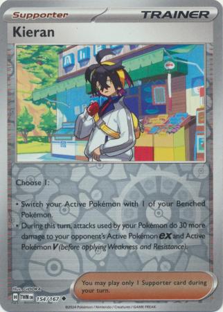 Kieran 154/167 SV Twilight Masquerade Reverse Holo Uncommon Trainer Pokemon Card TCG Near Mint 
